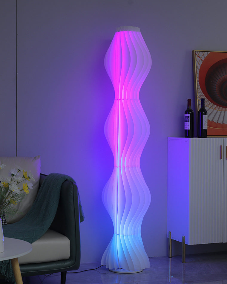 WOMO Lampe sur Pied Colonne Ondulée avec Variateur de Teinte - WM7074