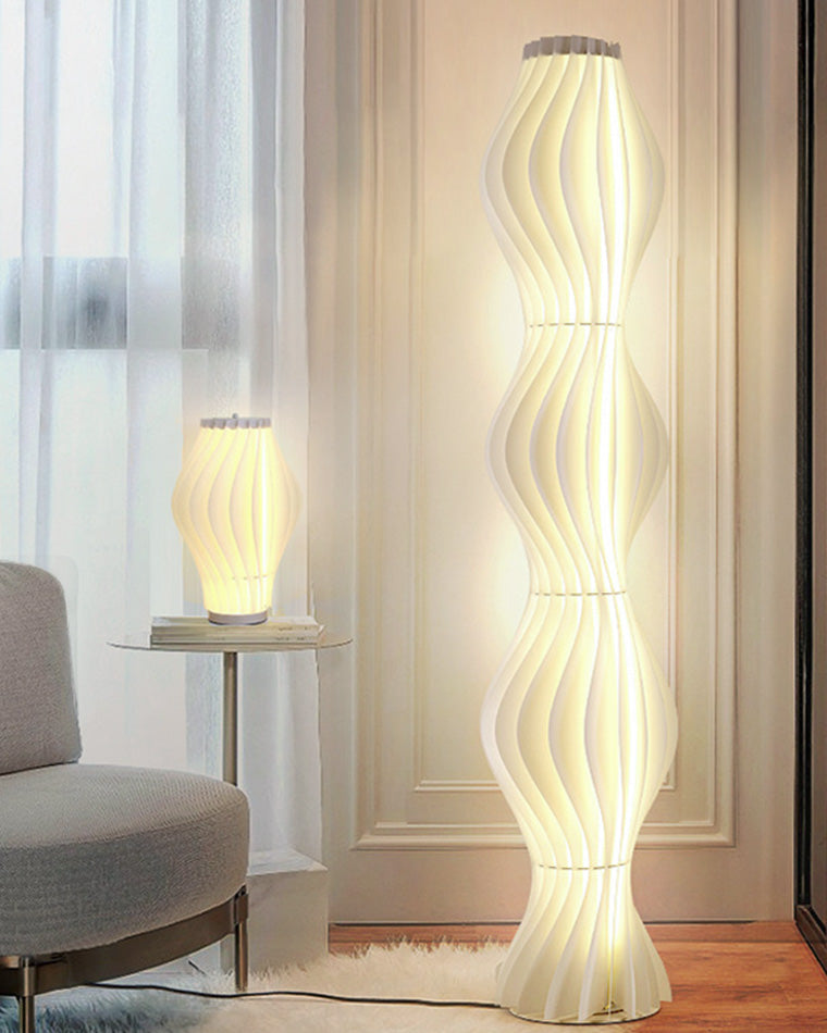 WOMO Lampe sur Pied Colonne Ondulée avec Variateur de Teinte - WM7074