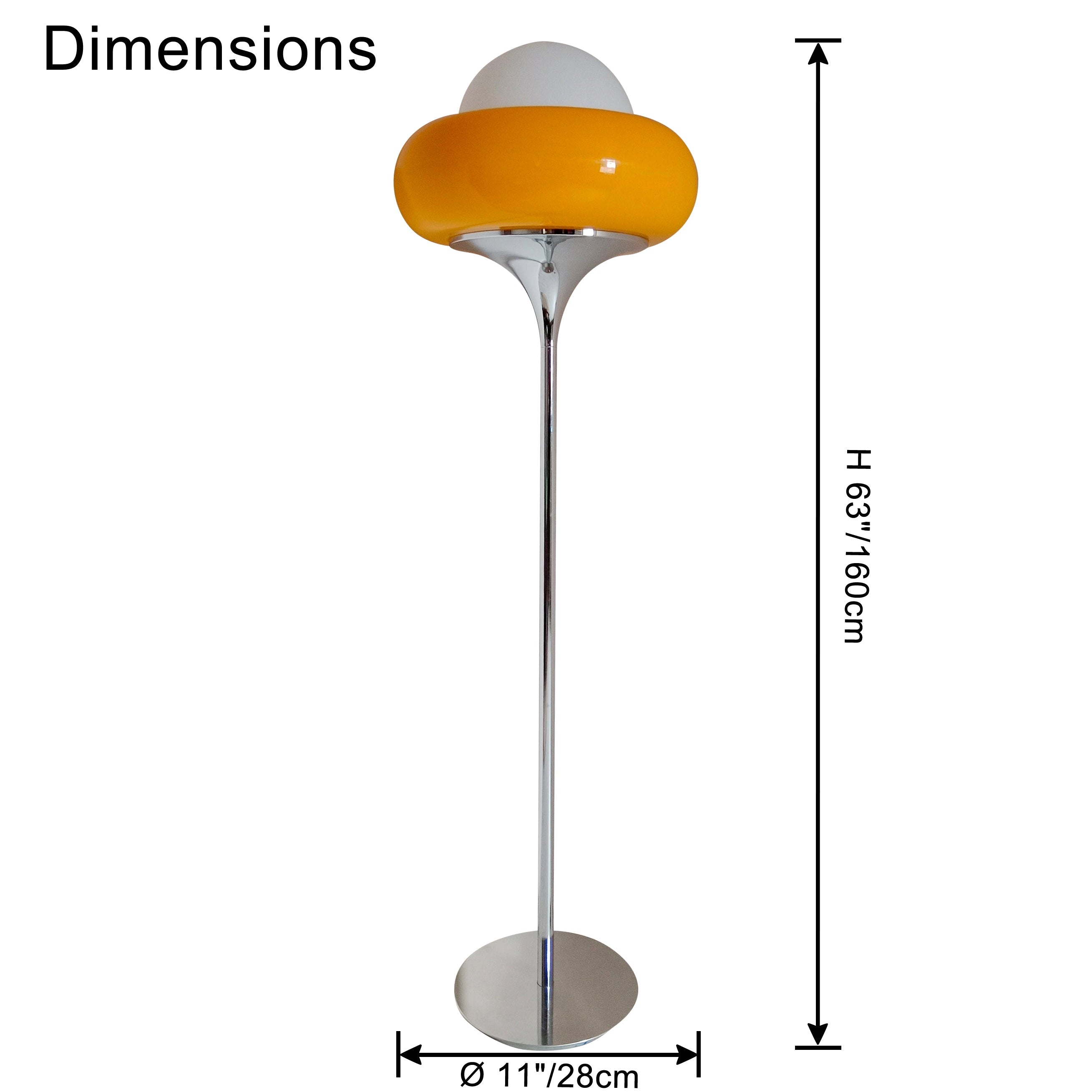WOMO Lampe sur Pied Torchière Orange - WM7092