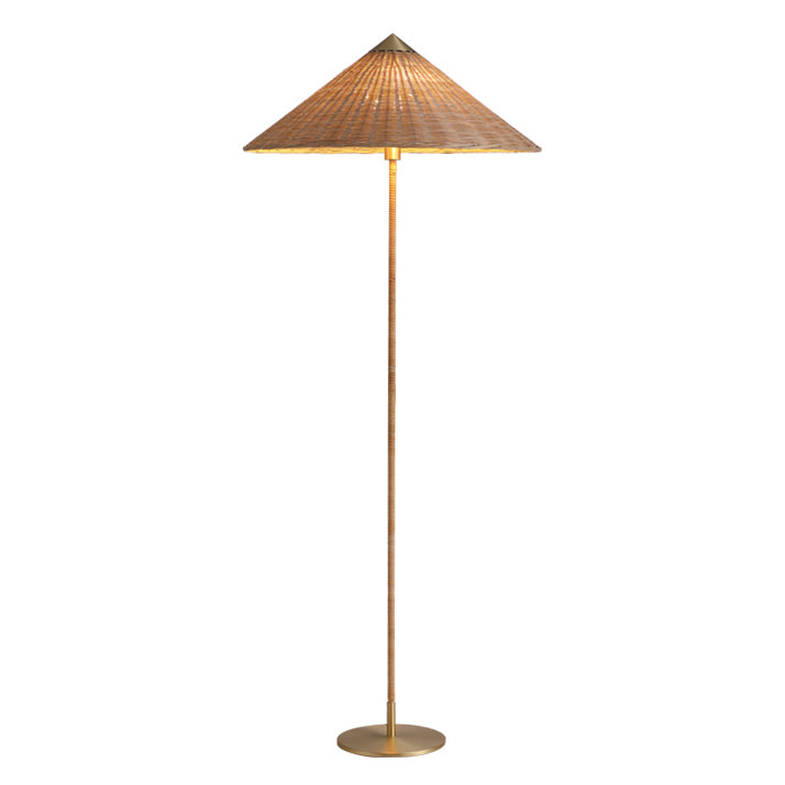 Lampadaire à cône en tissu rotin WOMO-WM7095
