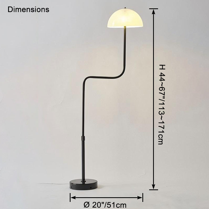 WOMO Lampe sur Pied Dôme Verre Télescopique - WM7097