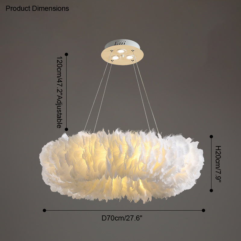 WOMO Suspension Rond Plume Pour Chambre-WM2060