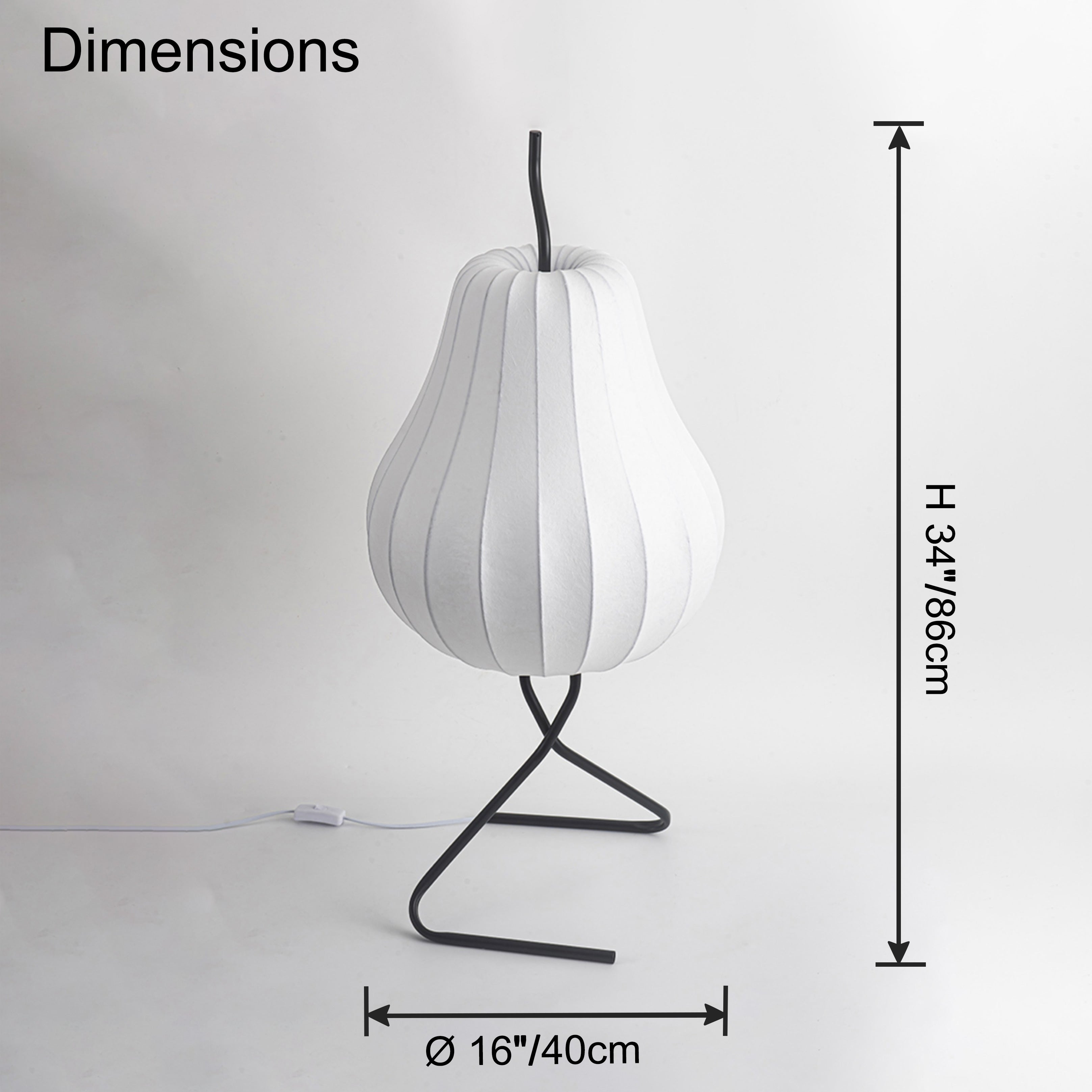 WOMO Lampe sur Pied Lanterne Poire en Soie - WM7126