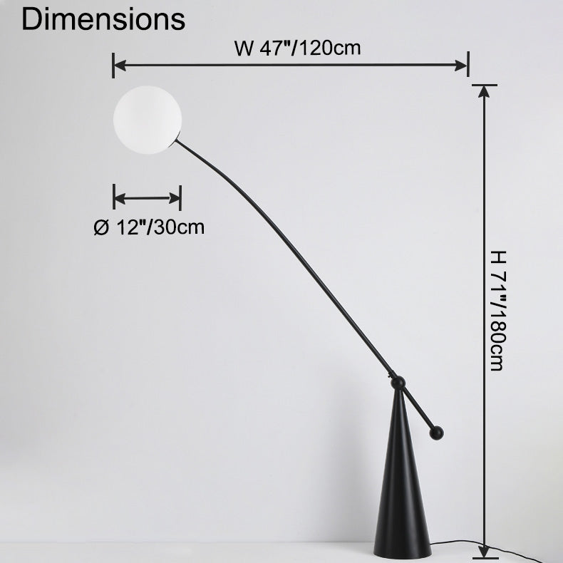 WOMO Lampe sur Pied Bras Articulé Globe Verre - WM7129