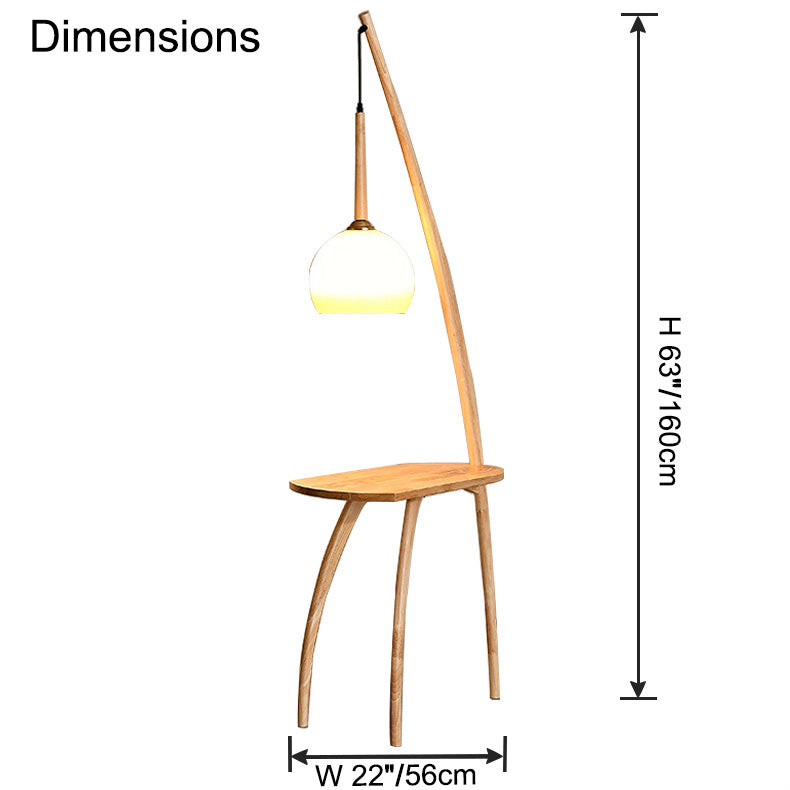 WOMO Lampe sur Pied Bois Suspendue avec Table - WM7130