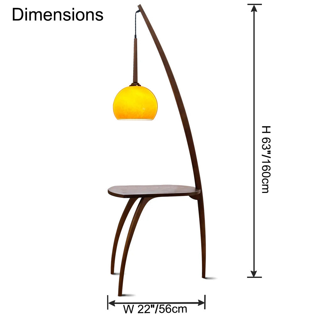 WOMO Lampe sur Pied Bois Suspendue avec Table - WM7130