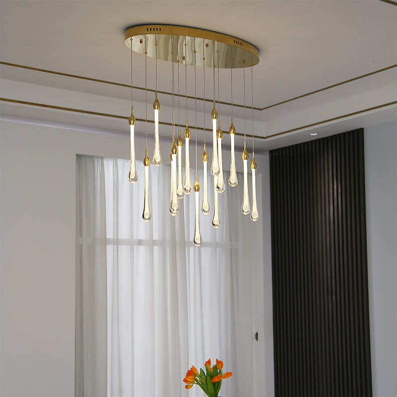 WOMO Lustre Spirale Goutte d Eau Cristal Escalier-WM2124