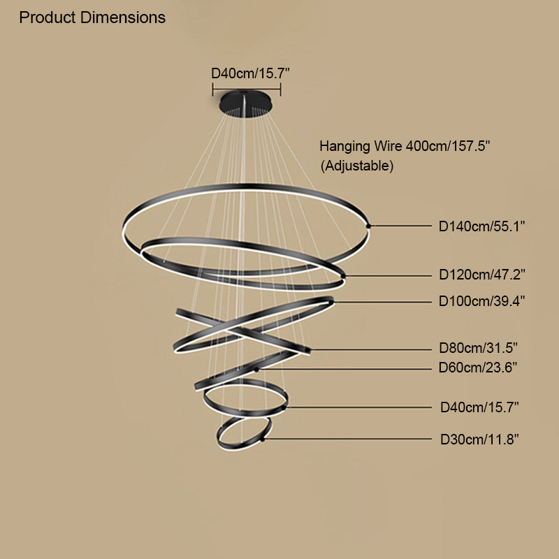 WOMO Lustre Multiple Cercle Led Luxe-WM2159