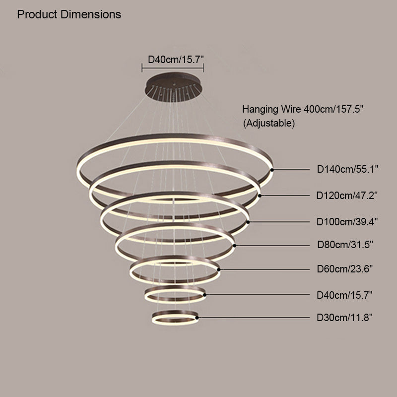 WOMO Lustre Multiple Cercle Led Luxe-WM2159