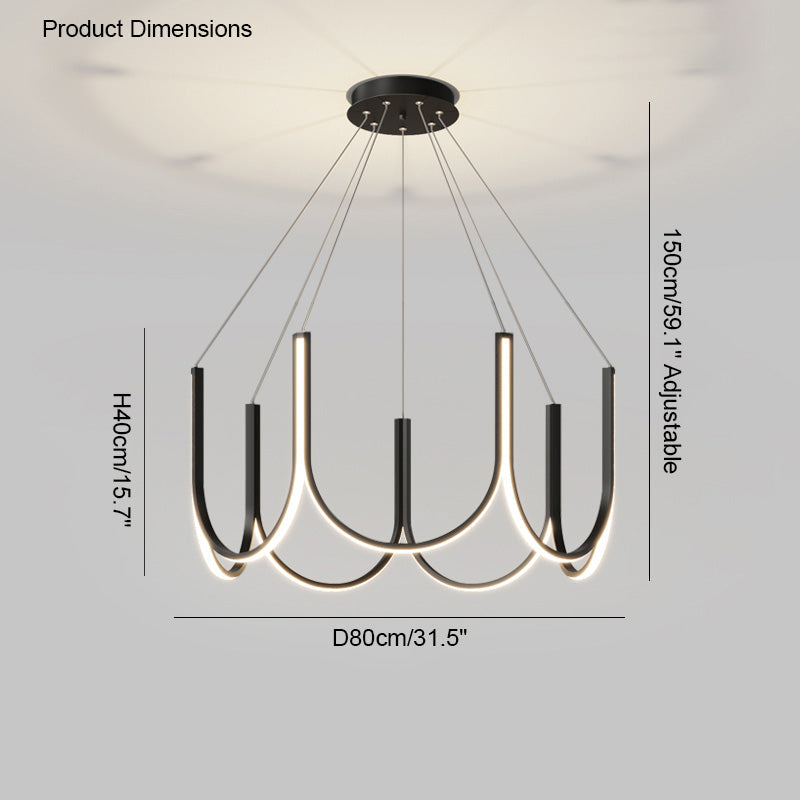 Lustre rond en forme de U minimal WOMO-WM2143