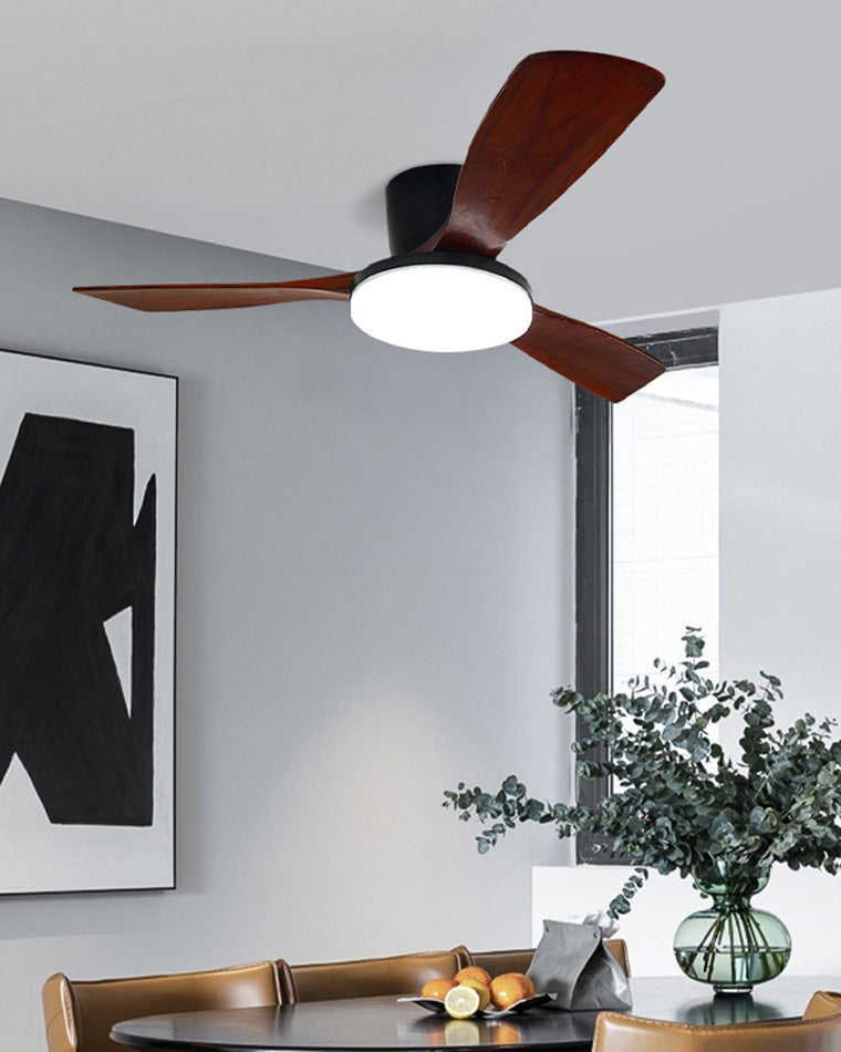 WOMO Ventilateur de plafond bas 3 Bois Pales-WM5058
