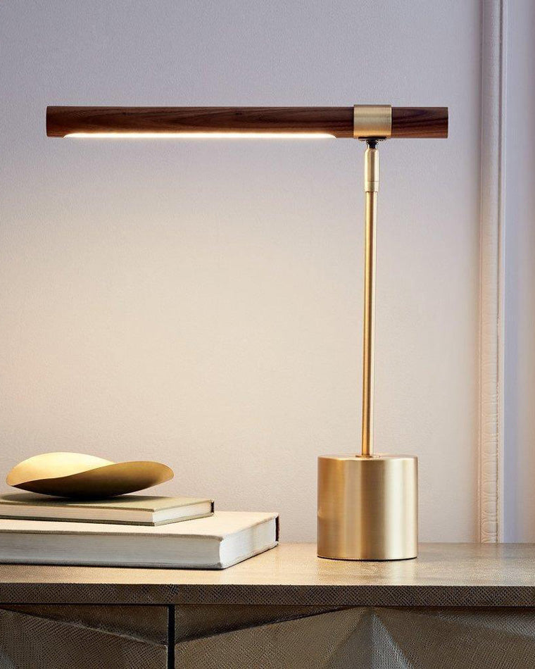 WOMO Lampe de table en porte-à-faux en noyer-WM8010