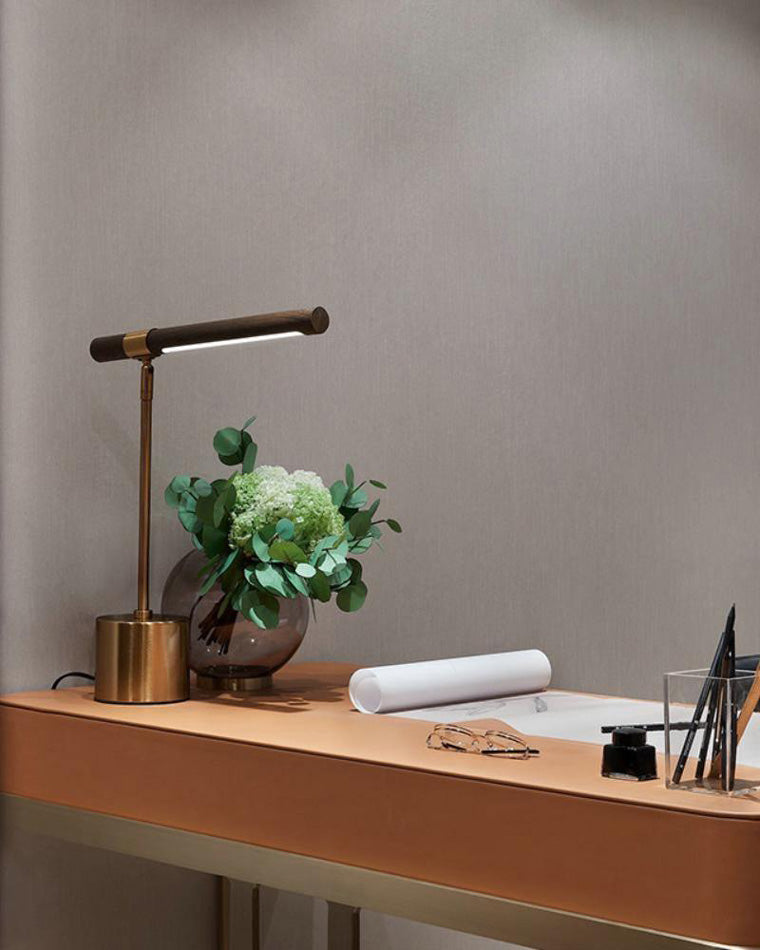 WOMO Lampe de table en porte-à-faux en noyer-WM8010