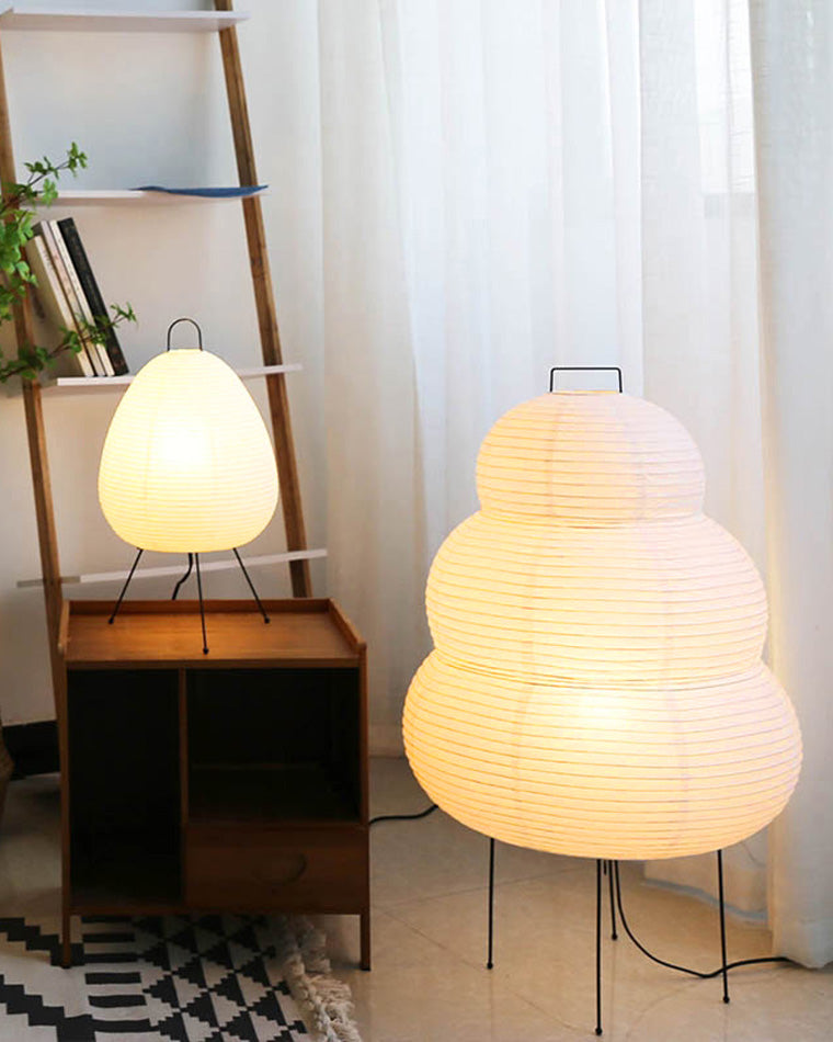 Lampe de table à lanterne en papier trépied japonais WOMO-WM8023
