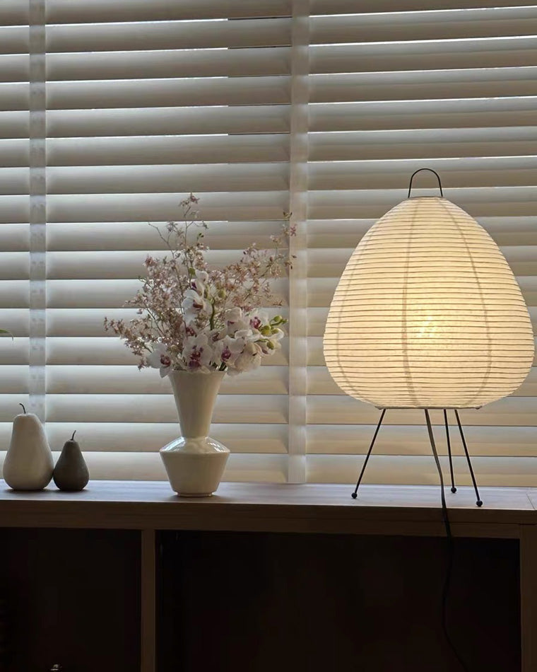 Lampe de table à lanterne en papier trépied japonais WOMO-WM8023
