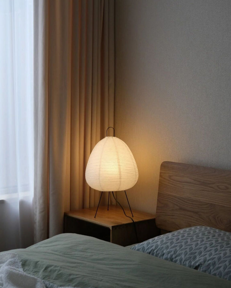 Lampe de table à lanterne en papier trépied japonais WOMO-WM8023
