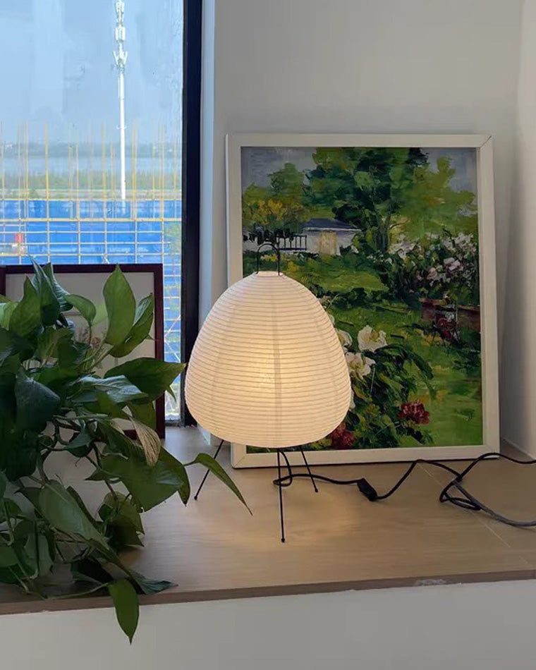 Lampe de table à lanterne en papier trépied japonais WOMO-WM8023