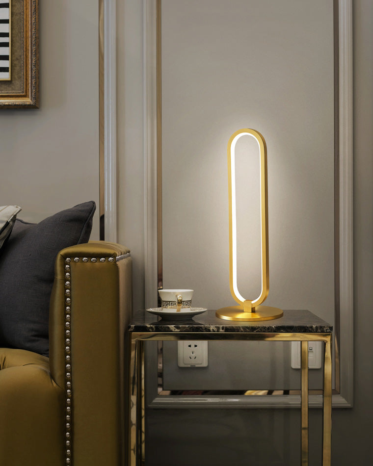 WOMO Longue lampe de table ovale à LED en laiton-WM8034