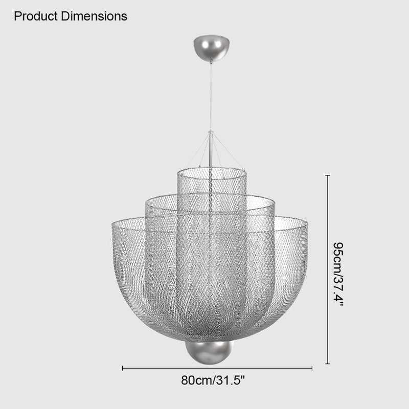 WOMO Mesh Uplight Chandelier for Vaulted Ceilings-WM2069