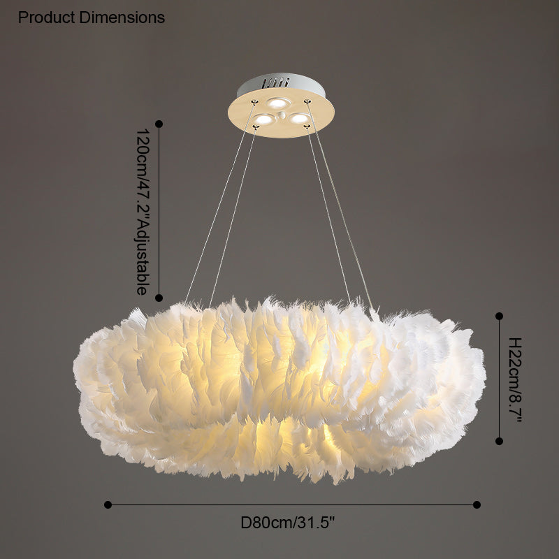 WOMO Suspension Rond Plume Pour Chambre-WM2060