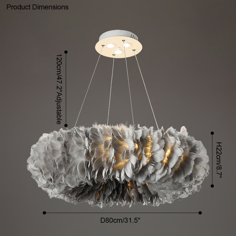 WOMO Suspension Rond Plume Pour Chambre-WM2060