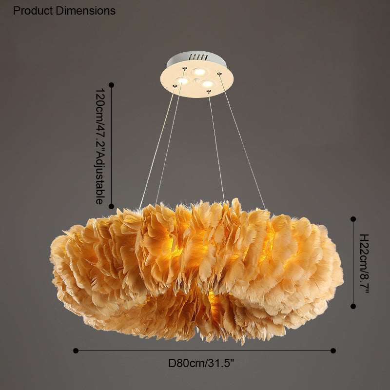 WOMO Suspension Rond Plume Pour Chambre-WM2060