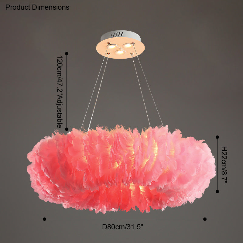 WOMO Suspension Rond Plume Pour Chambre-WM2060