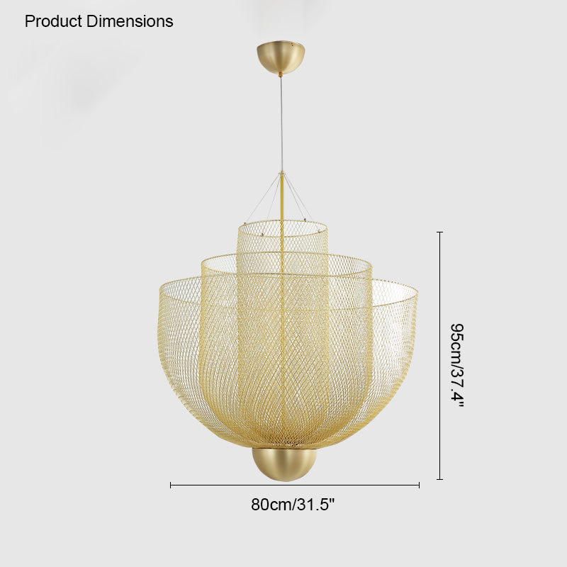 WOMO Mesh Uplight Chandelier for Vaulted Ceilings-WM2069