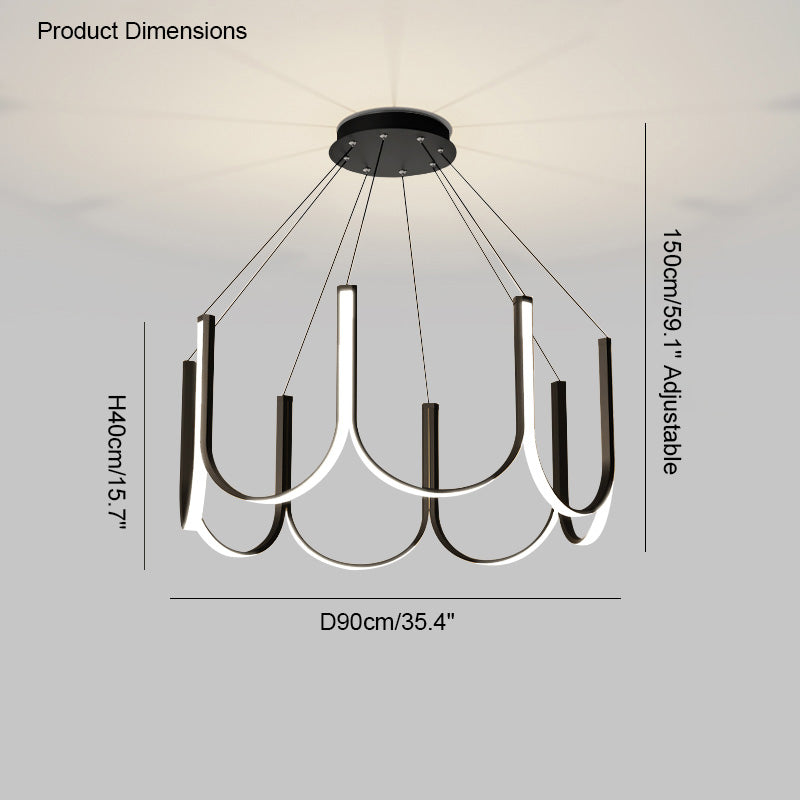 Lustre rond en forme de U minimal WOMO-WM2143