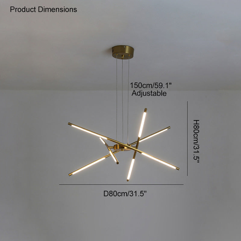 Lustre LED à tiges lumineuses WOMO-WM2034