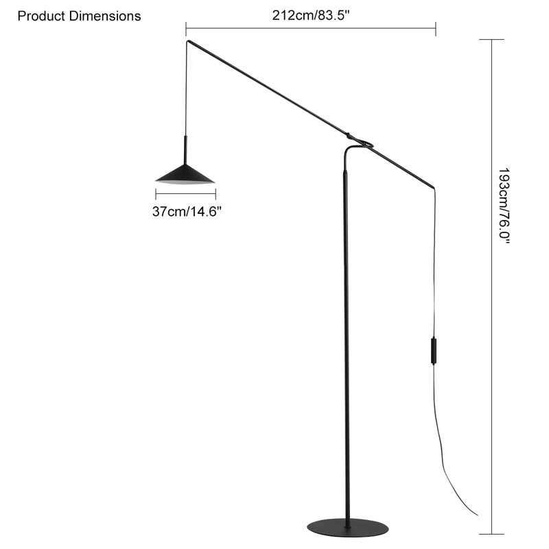 Lampadaire en porte-à-faux WOMO au-dessus du canapé-WM7025