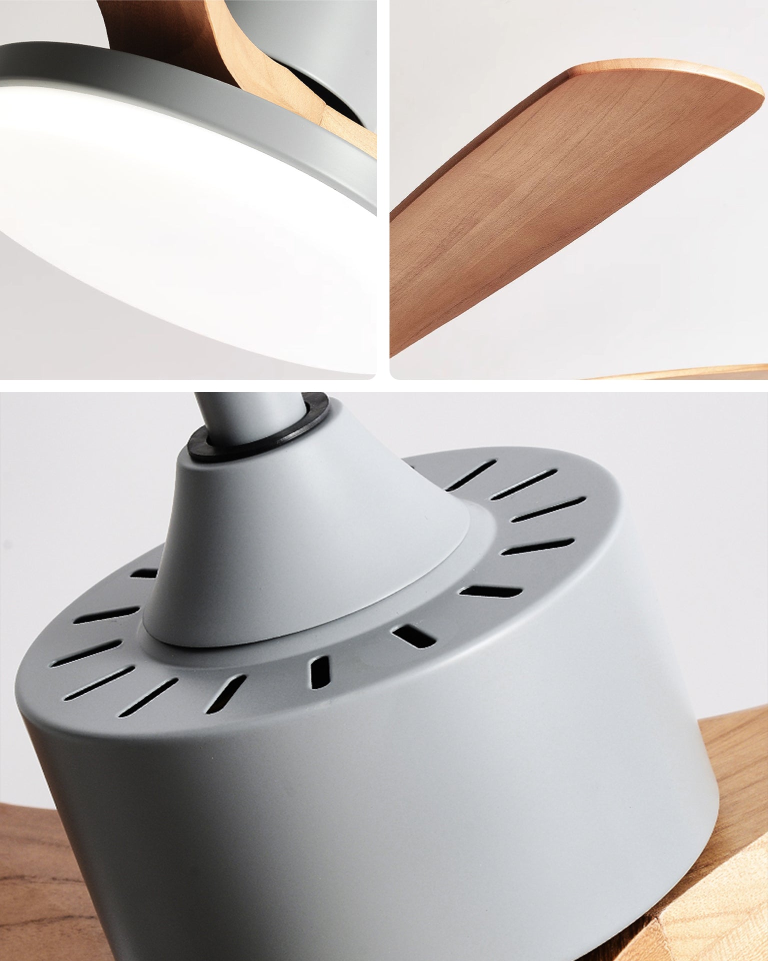 WOMO Lampe à ventilateur de plafond moderne à 3 pales - WM5210
