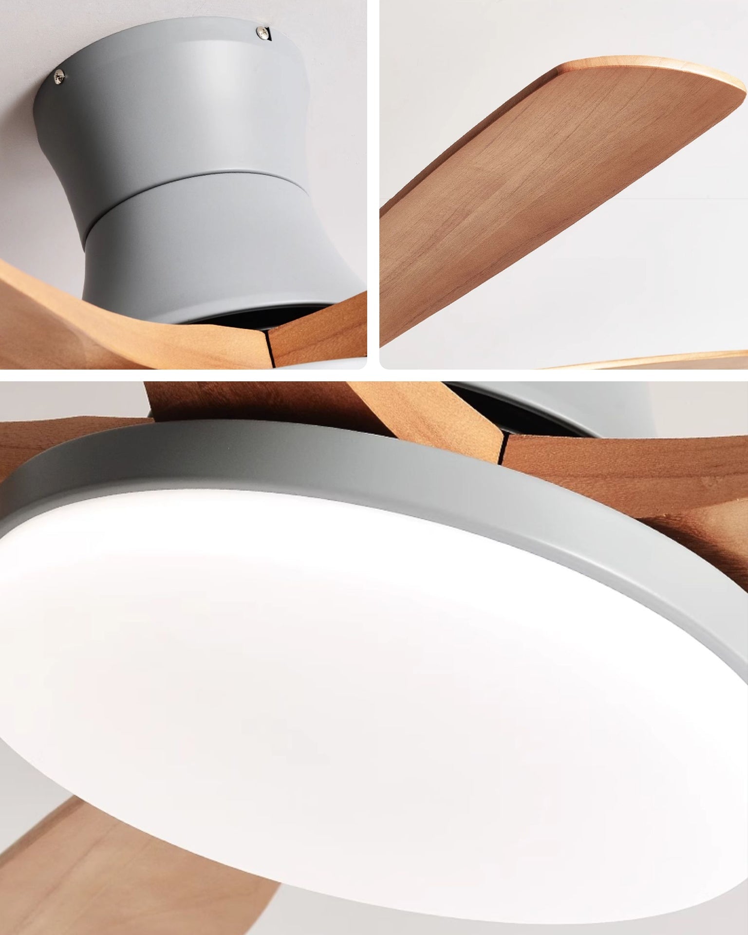 Lampe à ventilateur de plafond WOMO à 5 pales à profil bas - WM5208