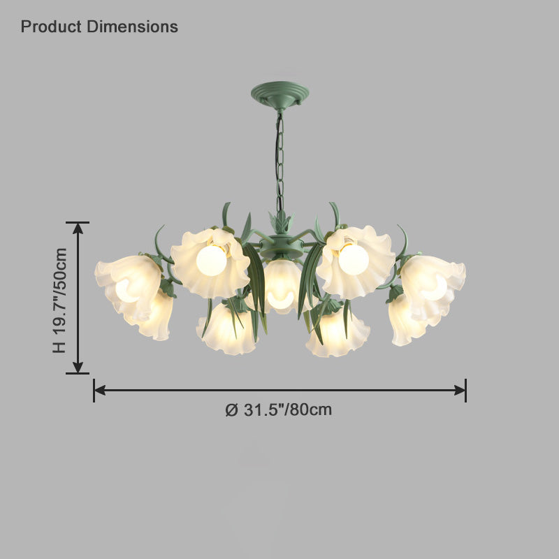 Lustre en verre à fleurs WOMO Tole-WM2307
