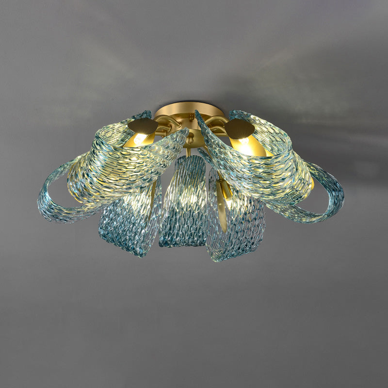 WOMO Plafonnier Verre Bleu-WM1111