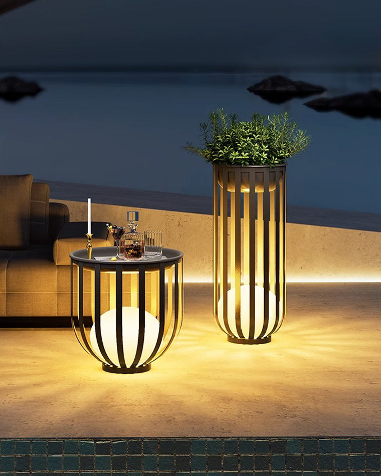 WOMO Lampadaire Extérieur de sol Solaire Rechargeable pour Terrasse-WM9004