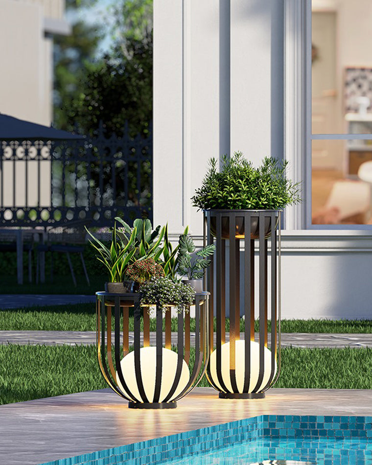 WOMO Lampadaire Extérieur de sol Solaire Rechargeable pour Terrasse-WM9004