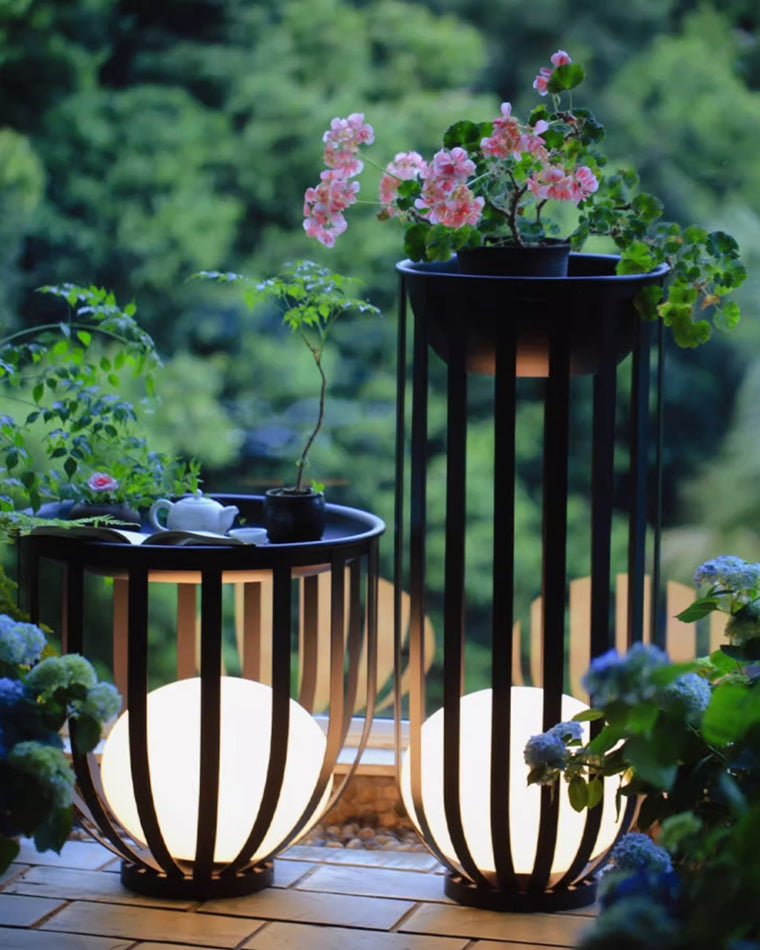 WOMO Lampadaire Extérieur de sol Solaire Rechargeable pour Terrasse-WM9004