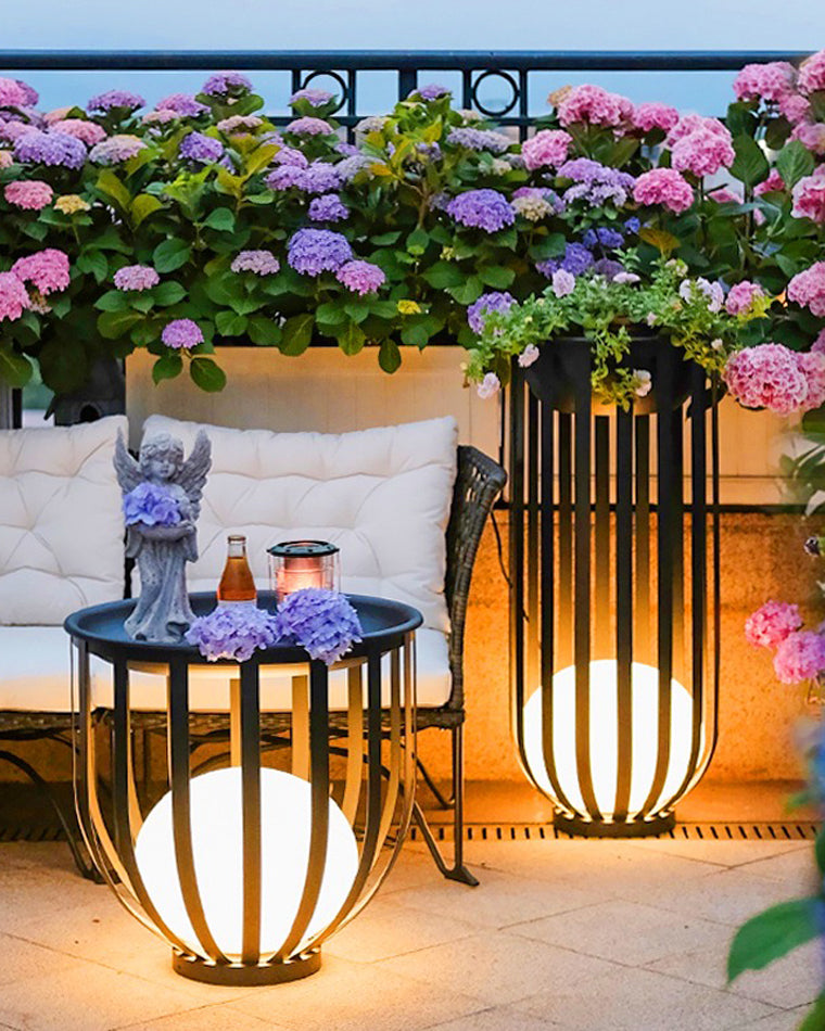 WOMO Lampadaire Extérieur de sol Solaire Rechargeable pour Terrasse-WM9004