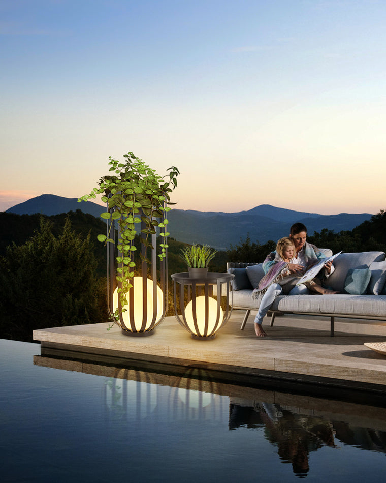 WOMO Lampadaire Extérieur de sol Solaire Rechargeable pour Terrasse-WM9004