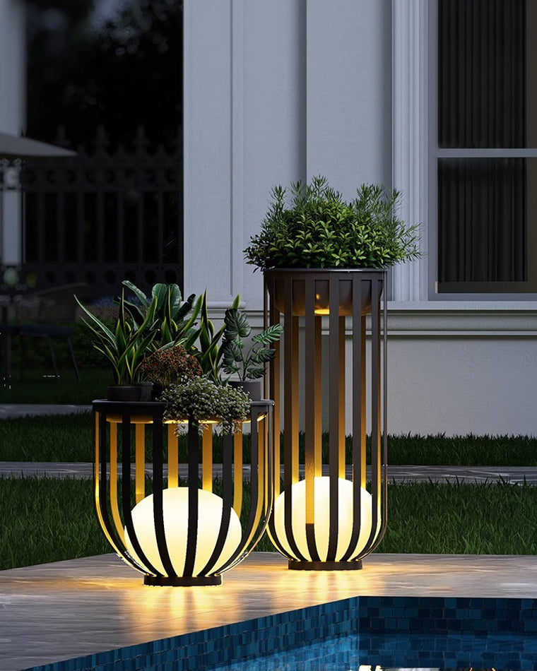 WOMO Lampadaire Extérieur de sol Solaire Rechargeable pour Terrasse-WM9004