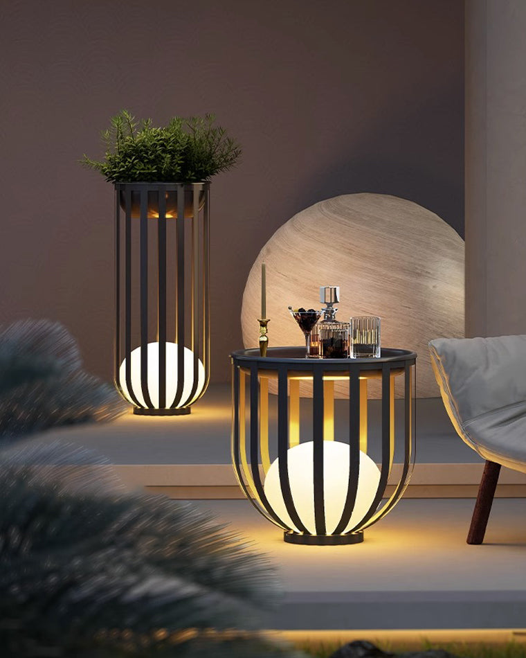 WOMO Lampadaire Extérieur de sol Solaire Rechargeable pour Terrasse-WM9004