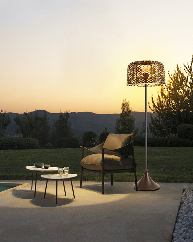WOMO Lampadaire Extérieur de sol Solaire en Rotin-WM9011