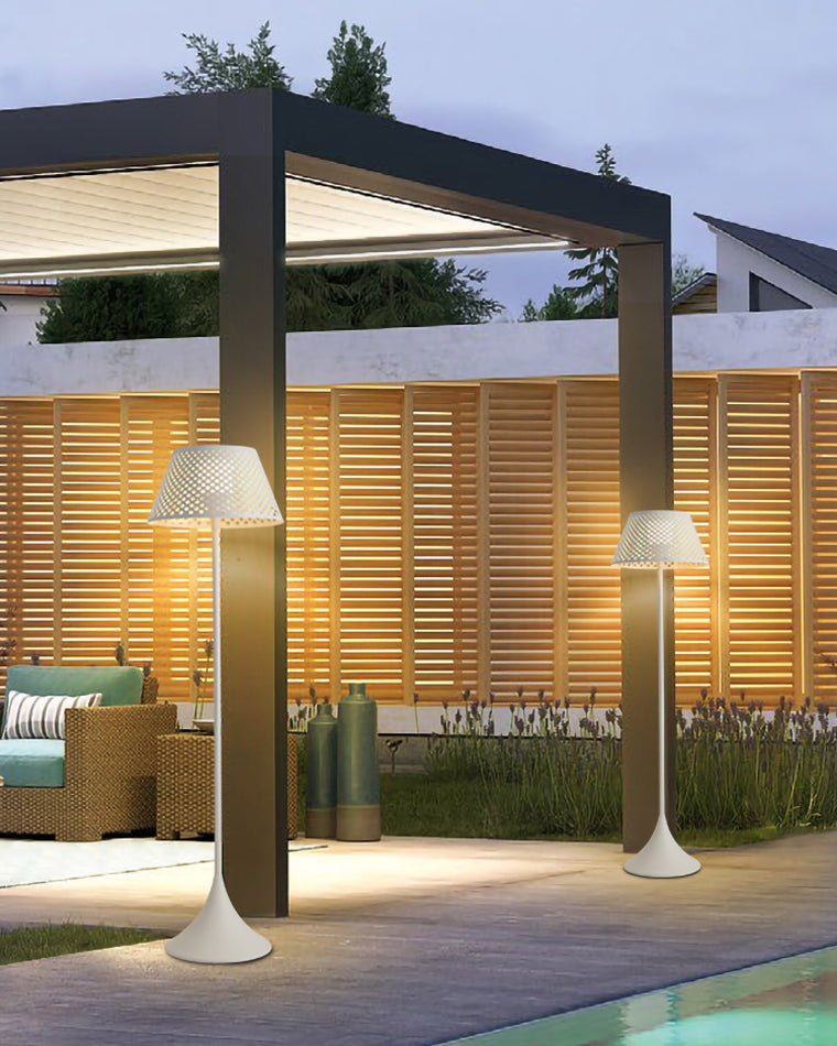 WOMO Lampadaire Extérieur de sol Solaire en Rotin-WM9011