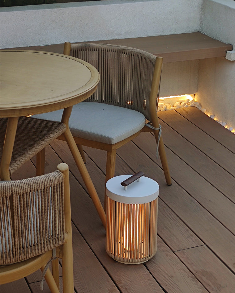 WOMO Lanterne Solaire Extérieure Portable en Osier - WM9020
