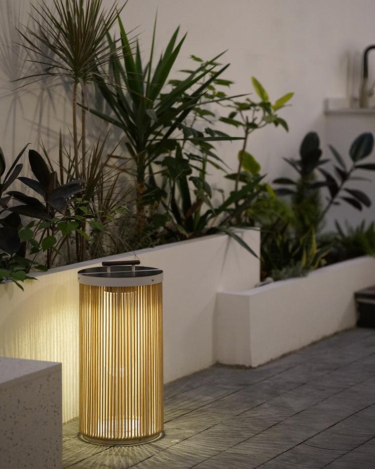 WOMO Lanterne Solaire Extérieure Portable en Osier - WM9020