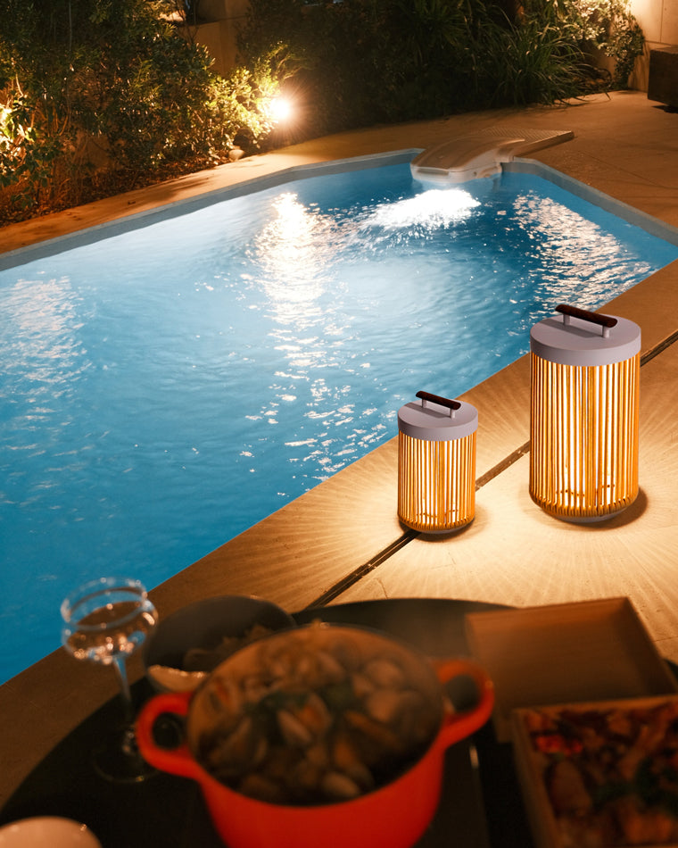 WOMO Lanterne Solaire Extérieure Portable en Osier - WM9020