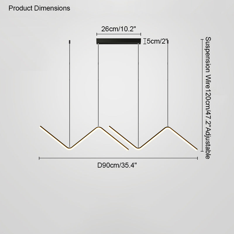WOMO ZigZag LED Suspension de cuisine-WM2154