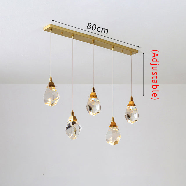 WOMO Lustre Cristal Doré Plusieurs Ampoules-WM2189