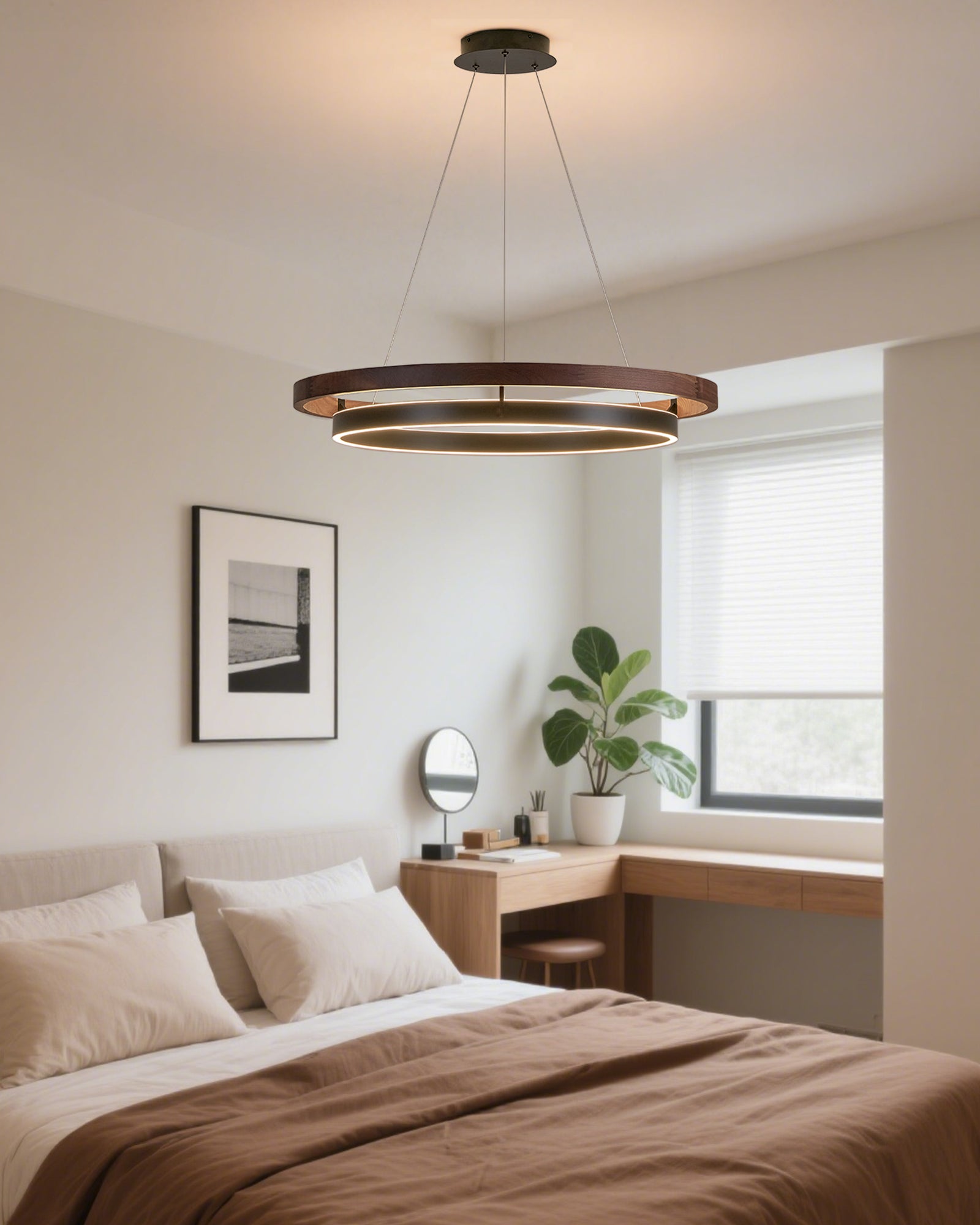 WOMO Wooden LED Ring Chandelier-WM2492